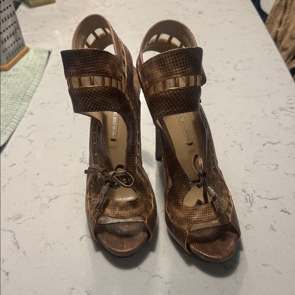Brown High Heel Sandals - Picture 1 of 5